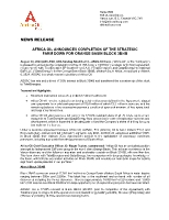 AFRICA OIL ANNOUNCES COMPLETION OF THE STRATEGIC FARM DOWN FOR ORANGE BASIN BLOCK 3B/4B (CNW Group/Africa Oil Corp.)