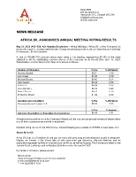 AFRICA OIL ANNOUNCES ANNUAL MEETING VOTING RESULTS (CNW Group/Africa Oil Corp.)