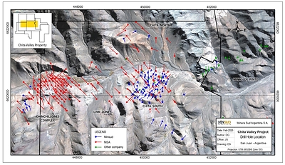 Map 1: Drill Hole Locations at the Chita Valley Project, with the Concessions Limit Outlined (CNW Group/Minsud Resources Corp.)