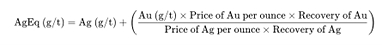 Equivalency formula (CNW Group/Outcrop Silver & Gold Corporation)
