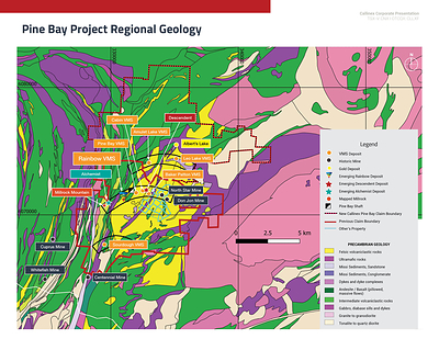 Callinex Pine Bay Project Regional Geology Map (CNW Group/Callinex Mines Inc.)