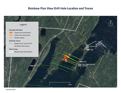Pine Bay Rainbow Deposit Plane View (CNW Group/Callinex Mines Inc.)