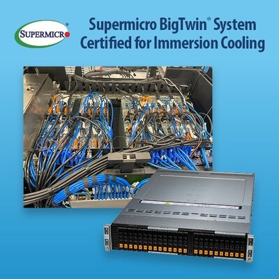 Supermicro BigTwin System Certified for Immersion Cooling