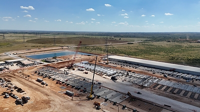 Galaxy’s Helios Data Center campus under construction for Phase I, September 2025. (CNW Group/Galaxy Digital Inc.)