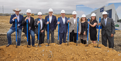 From left: U.S. Rep. Jake Ellzey; Midlothian City Council member and Mayor Pro Tem Clark Wickliffe; Joe Arruda, system senior vice president, supply chain services, Baylor Scott & White Health; Sean Halligan, executive vice president of supply chain, Medline; Ed Graves, vice president of regional field sales, Medline; Brandon Forcier, vice president of regional operations, Medline; Janie Havel of the Texas Economic Development & Tourism Office; Victoria Roberts, president and CEO of the Midlothian Chamber of Commerce, and Chaplain Walter White Jr. of Parkland Health.