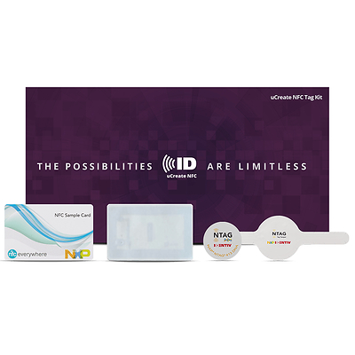 Identiv's uCreate NFC Tag Kit provides everything you need to get started in the world of near field communication (NFC). The kit includes a collection of tags with NFC Forum type 2, 4, and 5 ICs. The NFC tags are compatible with Android® and Apple® iOS devices.