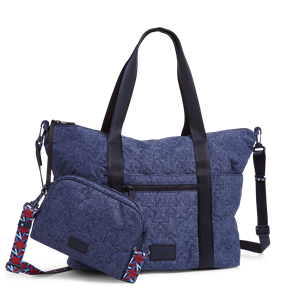 Vera Bradley + Shawn Johnson ReActive Deluxe Tote in Dark Blue Heather