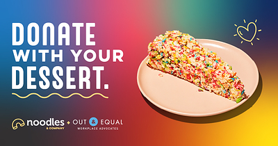 For the third year, Noodles is pledging to donate up to $30,000 to Out & Equal, the premier organization advocating exclusively for LGBTQIA+ workplace equality, with help from Pride Crispy sales, throughout the month of June. Noodles & Company stands in solidarity with the LGBTQIA+ community and to date, has donated $45,000 to Out & Equal by directly supporting inclusion and equality efforts in the workplace.