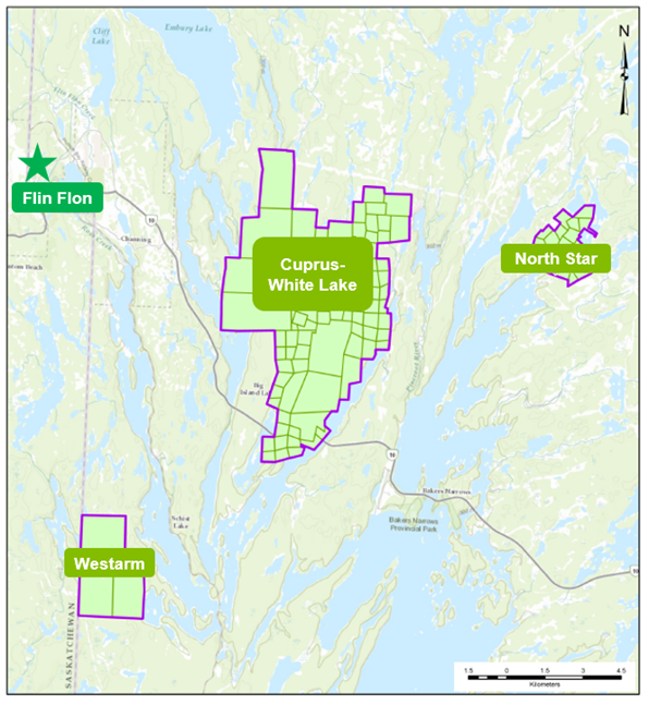 Figure 1: Map of Three Projects Selected for the Option Agreement