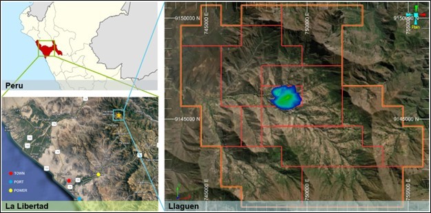 Figure 1: General Location of the Llaguen Project