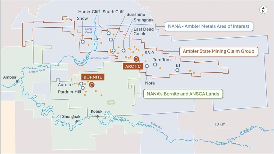 Figure 1: The Arctic and Bornite deposits within the Upper Kobuk Mineral Projects area that spans 190,929 hectares (471,796 acres). (CNW Group/Trilogy Metals Inc.)