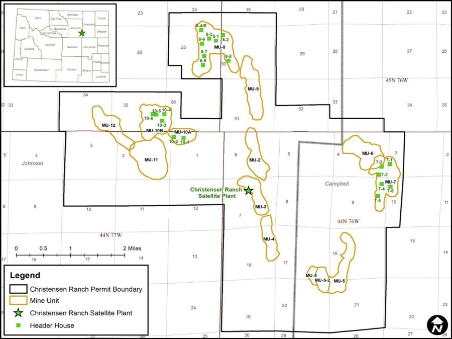 Figure 1. Mine Units for Restart of Operations (CNW Group/Uranium Energy Corp)