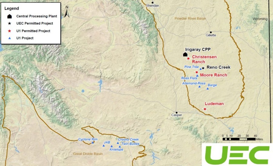 Uranium Energy Corp Creates America’s Largest Uranium Mining Company with the Acquisition of Uranium One Americas The Purchased Portfolio. The U1A portfolio of projects being acquired by Uranium Energy Corp (UEC: NYSE American) pursuant to the Acquisition includes, among other assets, seven projects in the Powder River Basin, three of which are fully permitted, and five in the Great Divide Basin. (CNW Group/Uranium Energy Corp)