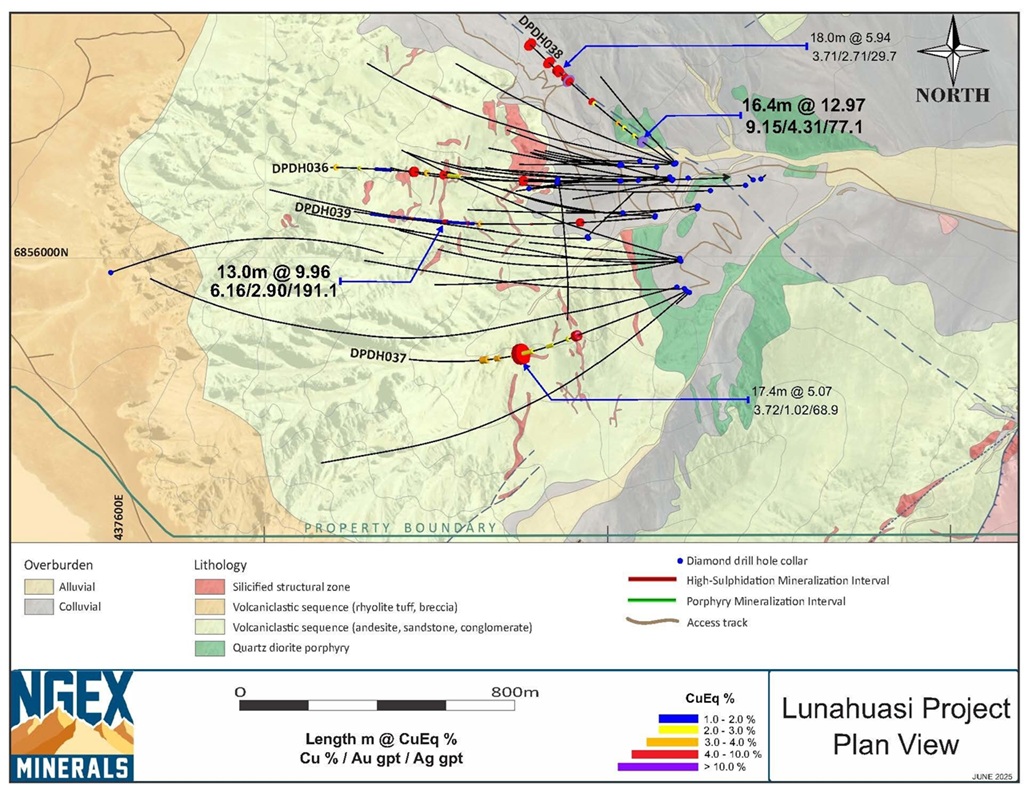 Lunahuasi Geology Drill Plan 2025 June (CNW Group/NGEx Minerals Ltd.)