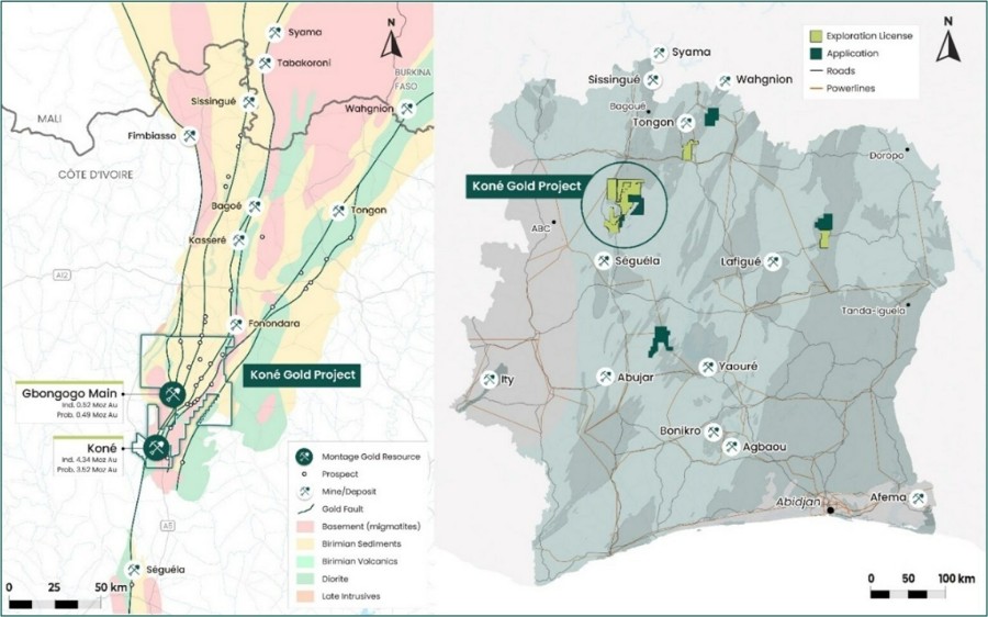 Figure 1: Koné Gold Project location (CNW Group/Montage Gold Corp)