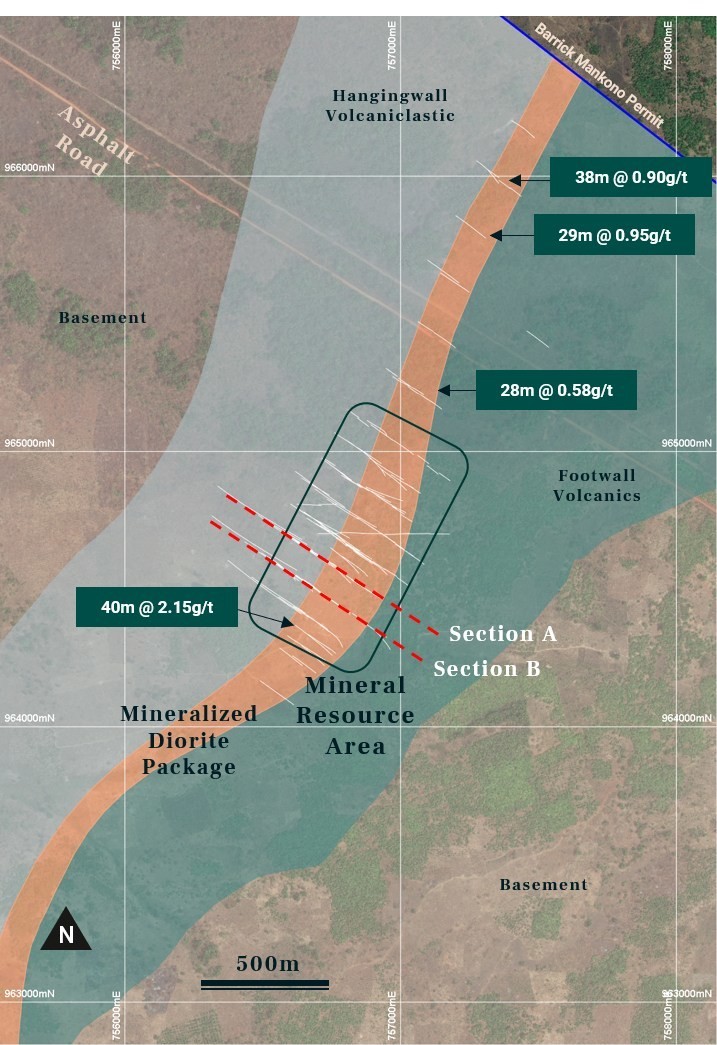Figure 1: Koné Prospect Map (CNW Group/Montage Gold Corp)