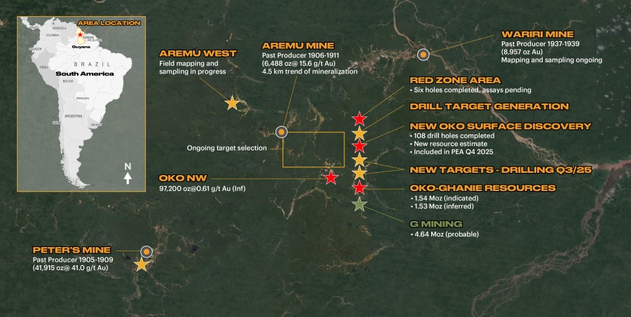 Figure 1 — Plan View of District Target Areas G2 Goldfields Inc.