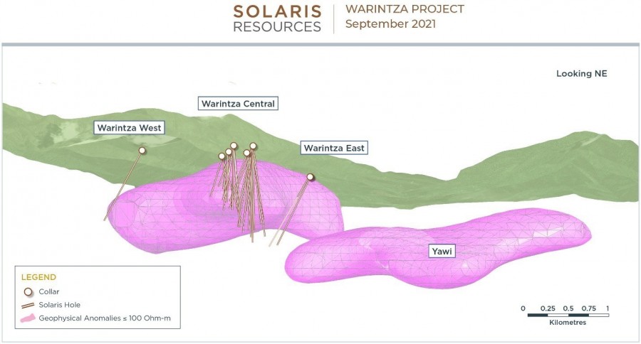 Figure 1 – Long Section of 3D Geophysics Looking Northeast (CNW Group/Solaris Resources Inc.)