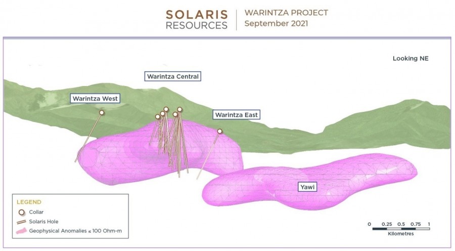 Figure 1 – Long Section of 3D Geophysics Looking Northeast (CNW Group/Solaris Resources Inc.)