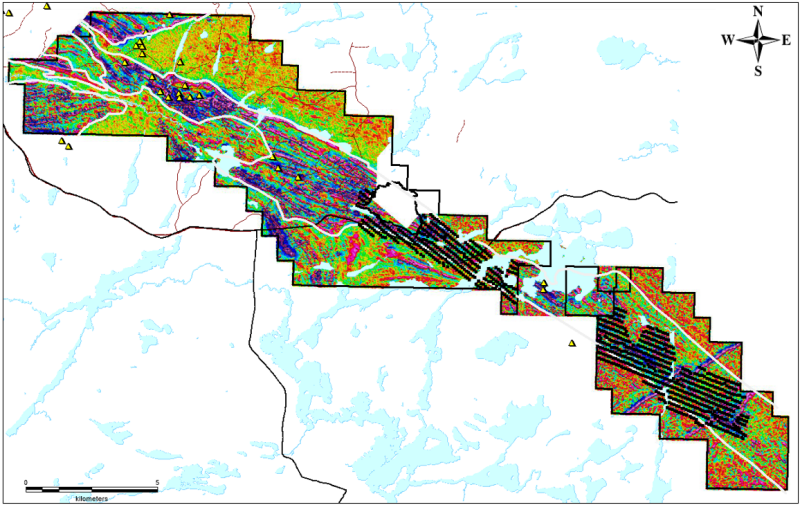 Figure 2: Planned Soil samples on magnetics along the SE extension of the Mosseau and Labelle properties