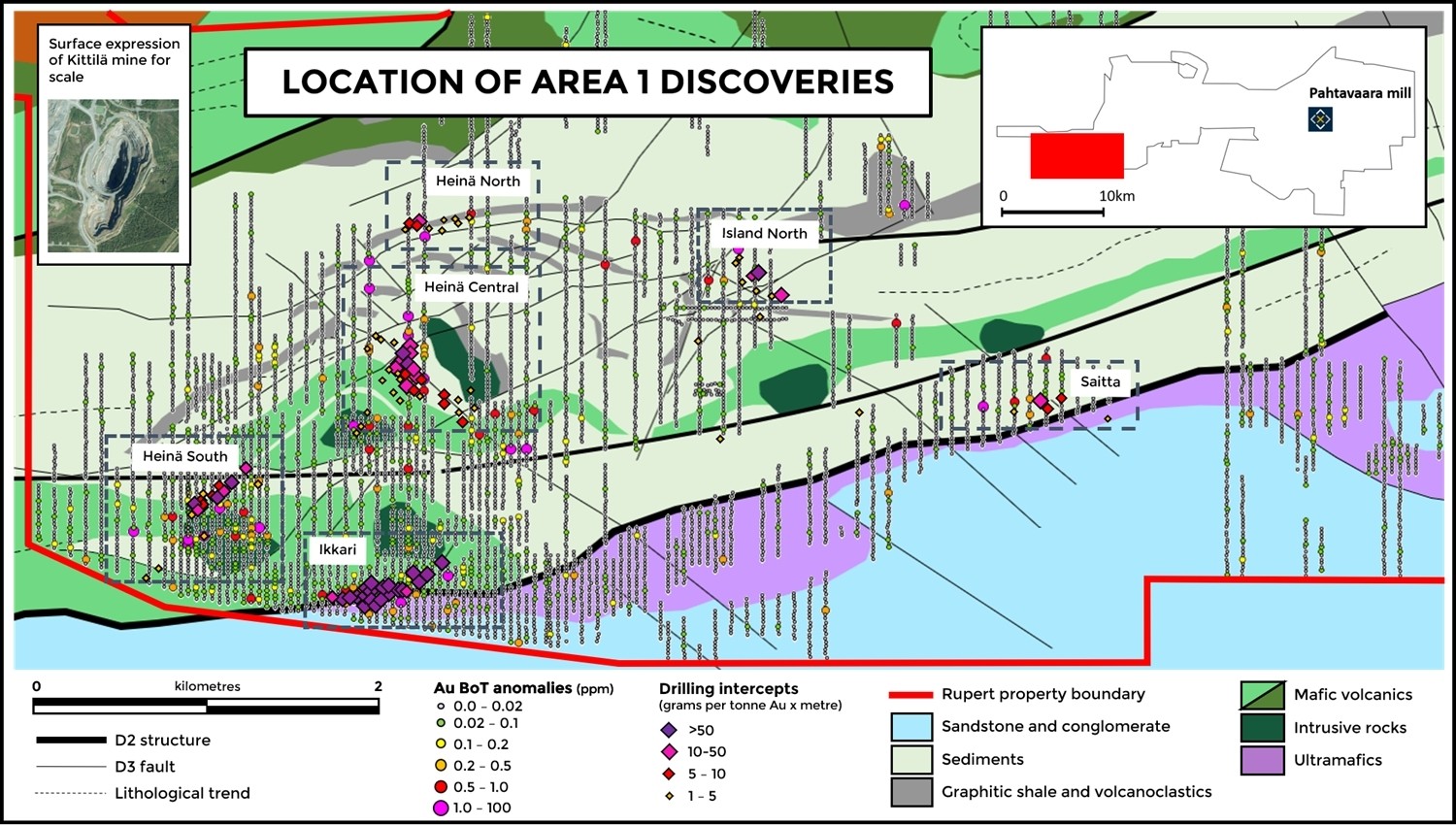 Figure 1. New discoveries and base of till anomalies at Area 1 (Graphic: Business Wire)
