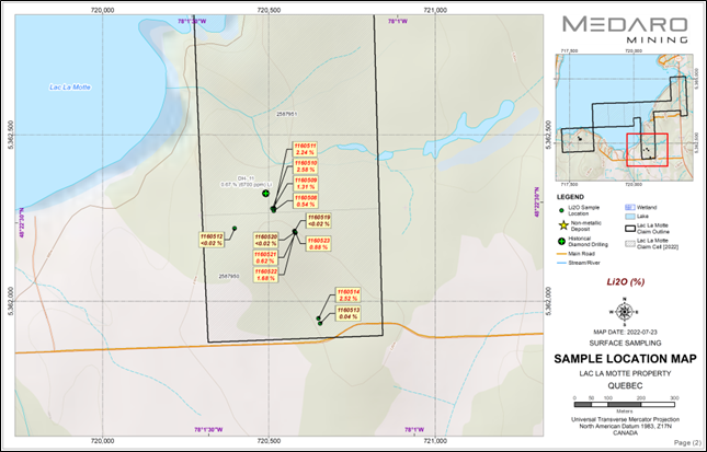 Medaro Lac La Motte Sampling Highlights Map