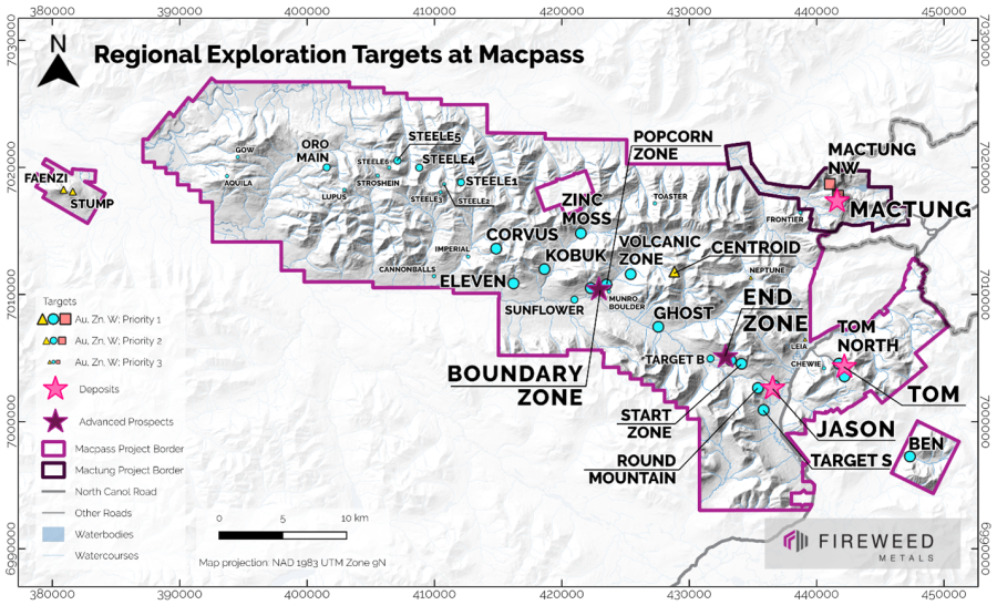 Regional Exploration Targets at Macpass