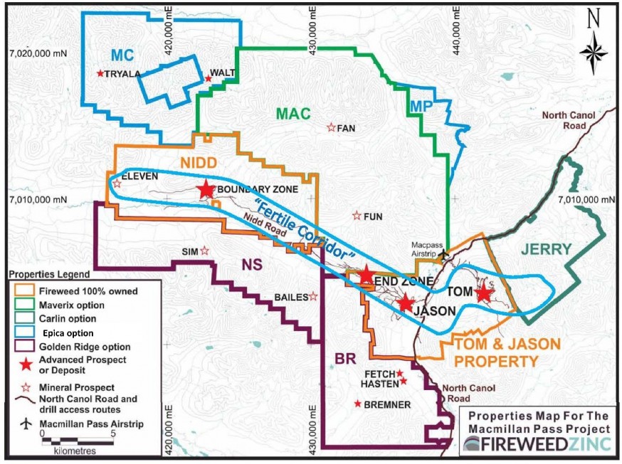 Properties Map For The Macmillan Pass Project 