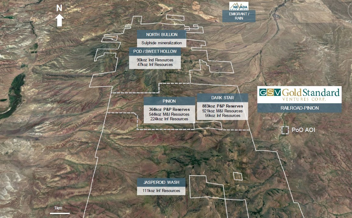 Figure 1: South Railroad Project (Source: GSV Corporate Presentation - https://goldstandardv.com/site/assets/files/4431/gsv_corp_pres_-_march_2021.pdf, March 2021) (CNW Group/Vox Royalty Corp.)