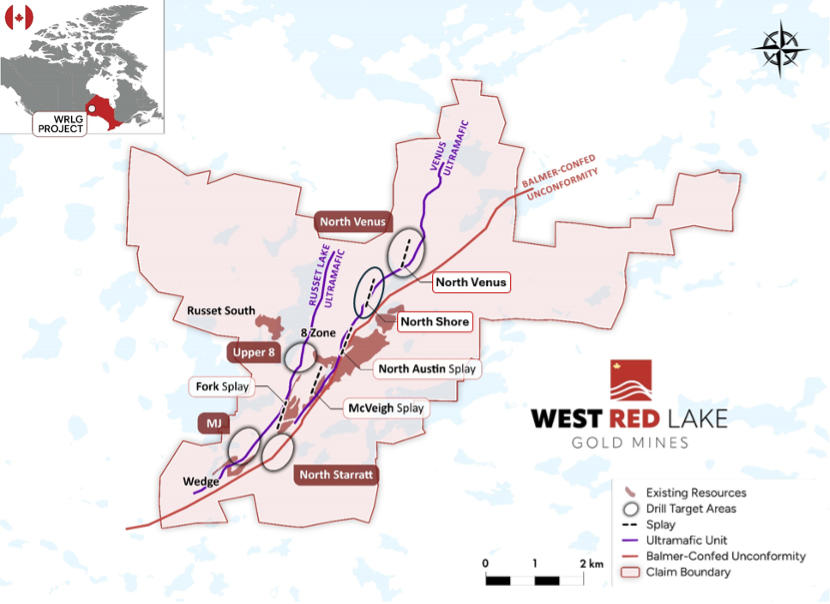 FIGURE 1. Regional Targeting Map for Madsen Surface Exploration Program. 