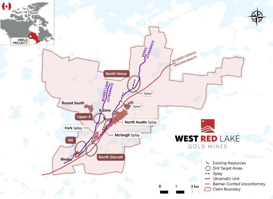 Regional Targeting Map for 2024 Surface Drilling Program at Madsen