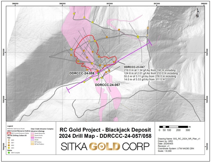 Sitka Gold Intercepts Visible Gold in Second Step Out Diamond Drill Hole of 2024 at its RC Gold Project in Yukon