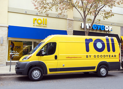 A Roll by Goodyear mobile installation van.
