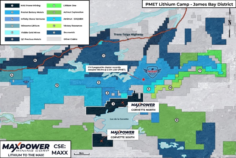 MAX Power’s James Bay Lithium Properties
