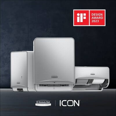 The award-winning Kimberly-Clark™ ICON™ dispenser collection includes paper towel, toilet paper, soap and sanitizer dispenser options that elevate the washroom with their technology advancements and interchangeable faceplates.