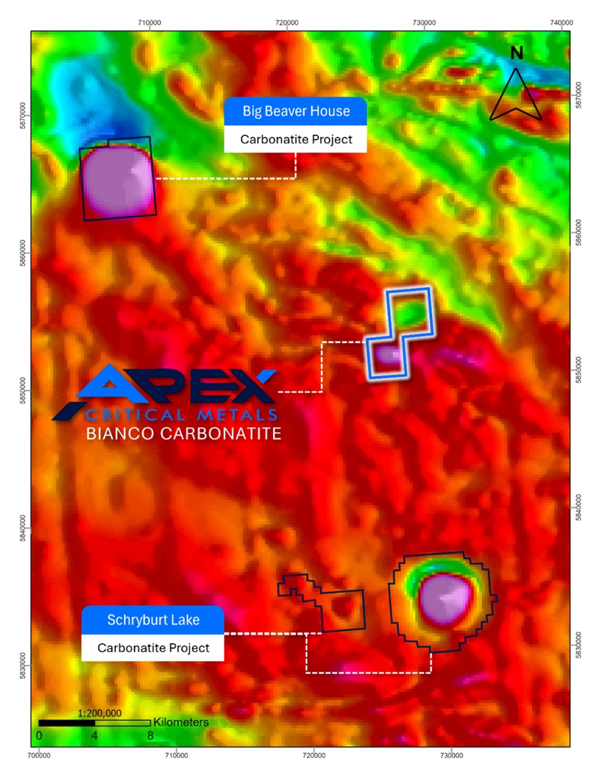 Apex Critical Metals Acquires Underexplored 9,200-acre Bianco Carbonatite Project, Northern Ontario