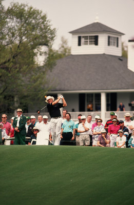 Greg Norman competing in the Masters in 1988.  Norman will be the lead analyst for SiriusXM’s exclusive play-by-play audio broadcasts of the Masters Tournament this April. (courtesy of Augusta National)