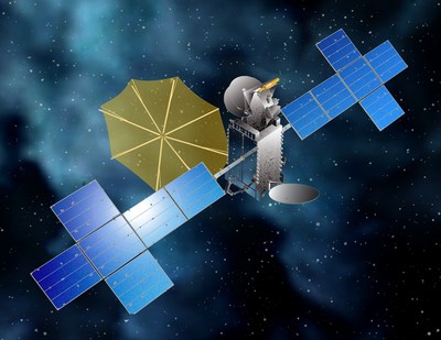 This rendering shows what SiriusXM’s SXM-7 will look like when fully deployed on orbit. Credit: Maxar Technologies
