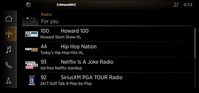 SiriusXM with 360L on 2021 Model Year Audi Vehicles: Smart “For You” content recommendations enable listeners to discover more of what they love, based on listening habits, served on screen in an easy to use way.