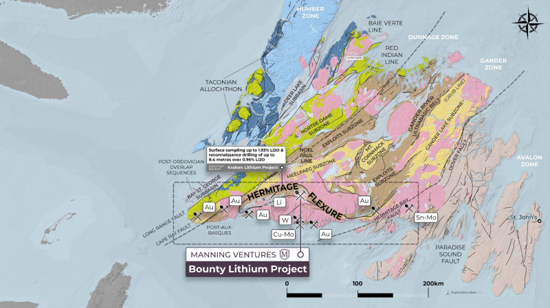 Figure 5: Dipole Lithium Property Location, Newfoundland