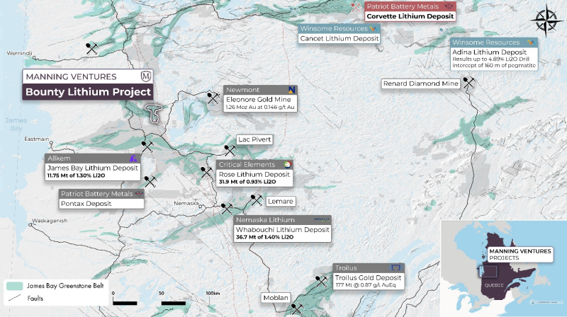 Figure 3: 2022 Bounty Lithium Project, James Bay Region, Quebec