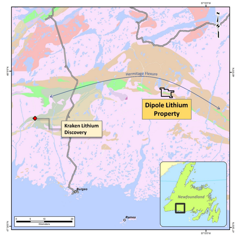 Figure 1: Dipole Lithium Property Location
