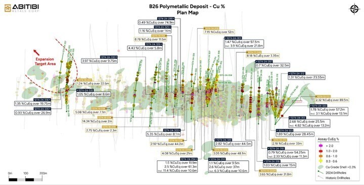 Figure 1 – Copper Plan View (CNW Group/Abitibi Metals Corp.)