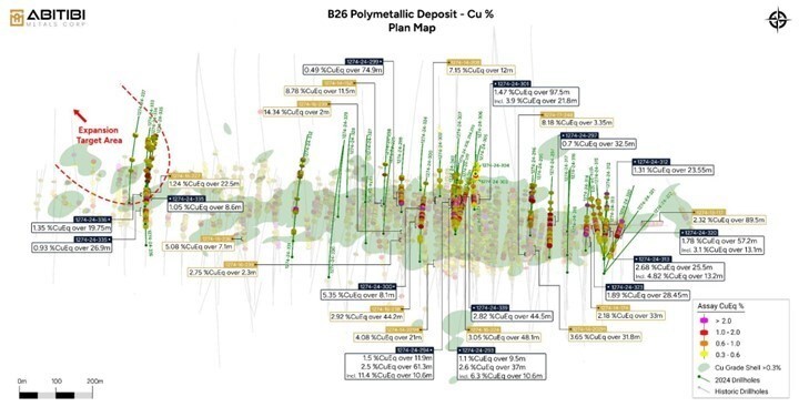 Figure 1 – Copper Plan View (CNW Group/Abitibi Metals Corp.)
