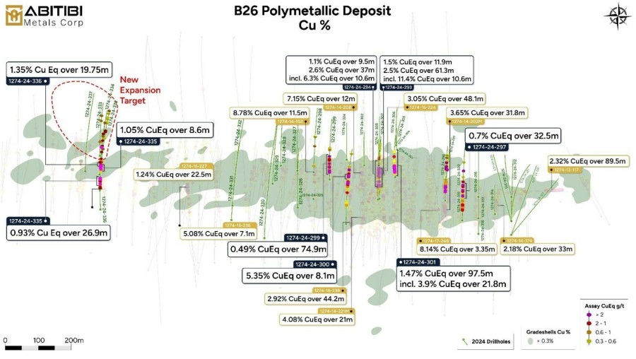 Figure 1 – Copper Plan View (CNW Group/Abitibi Metals Corp.)