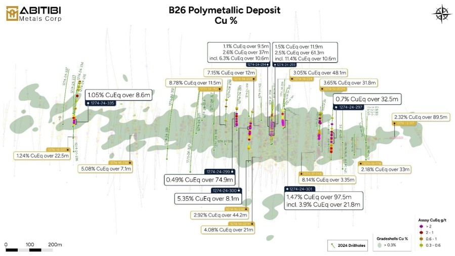 Figure 1 – Copper Plan View (CNW Group/Abitibi Metals Corp.)