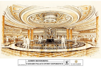 Caesars Palace Renovated Main Entrance Rendering – Entry View (Credit: Allard & Conversano Design)