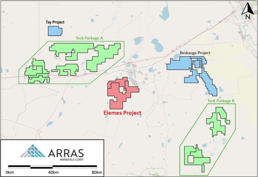Arras Minerals Commences Drilling at Elemes Project and Provides Exploration Activities Update from Kazakhstan Projects