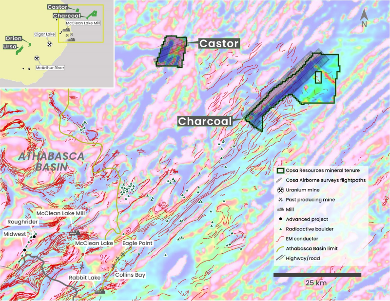 Figure 1: Charcoal and Castor 2022 Airborne Geophysics Location