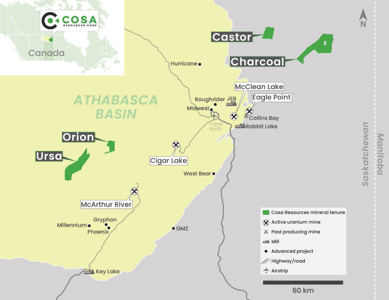 Figure 1: Uranium Property Location Map